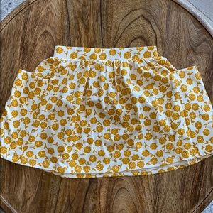 Remie Girl Mustard Floral Pocket Skirt- size 6